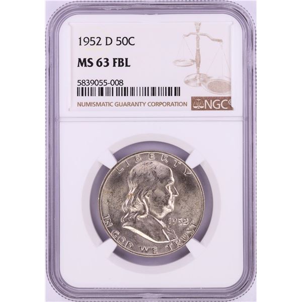 1952-D Franklin Half Dollar Coin NGC MS63FBL