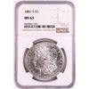 Image 1 : 1881-S $1 Morgan Silver Dollar Coin NGC MS63 Great Toning