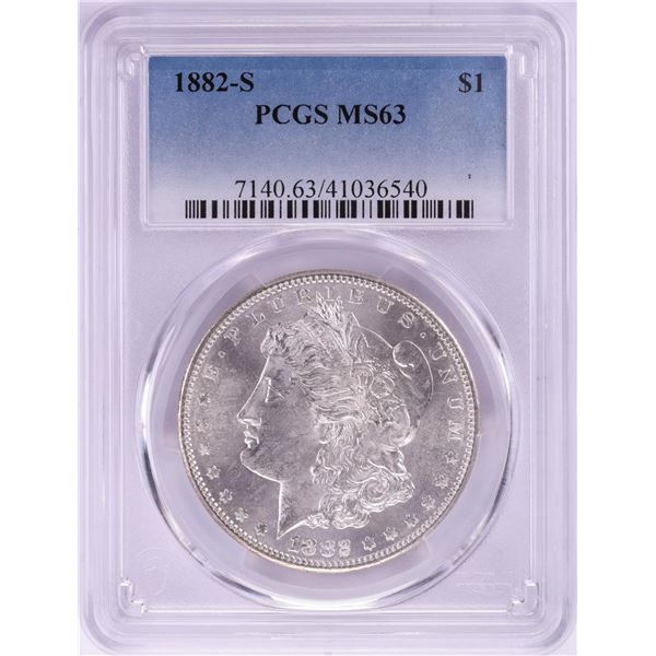 1882-S $1 Morgan Silver Dollar Coin PCGS MS63