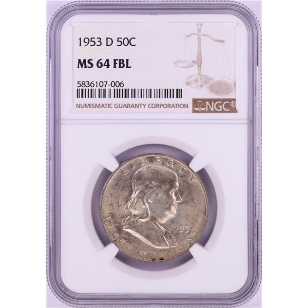 1953-D Franklin Half Dollar Coin NGC MS64FBL