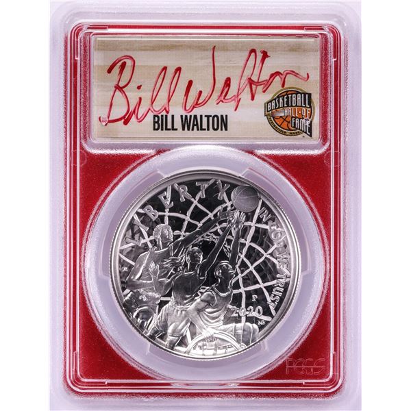 2020-P $1 Basketball HOF Silver Dollar Coin PCGS PR70DCAM Bill Walton Signature FDOI