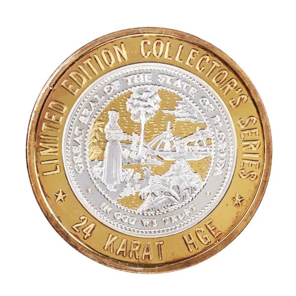 .999 Fine Silver $40 Grand Casino 24 Karat HGE Limited Edition Gaming Token
