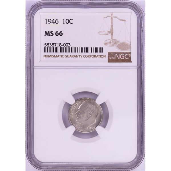 1946 Mercury Dime Coin NGC MS66