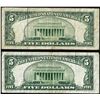 Image 2 : Lot of (2) 1953A $5 Silver Certificate STAR Notes