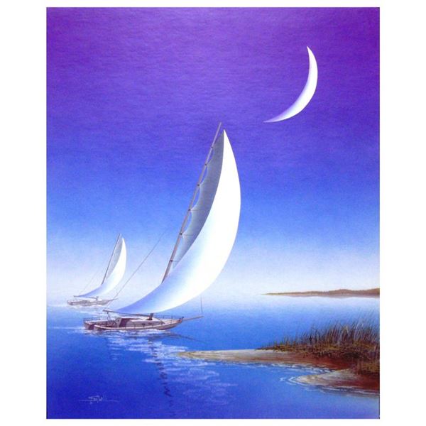 Ken Shotwell "Moon Sailing" Original Acrylic On Board