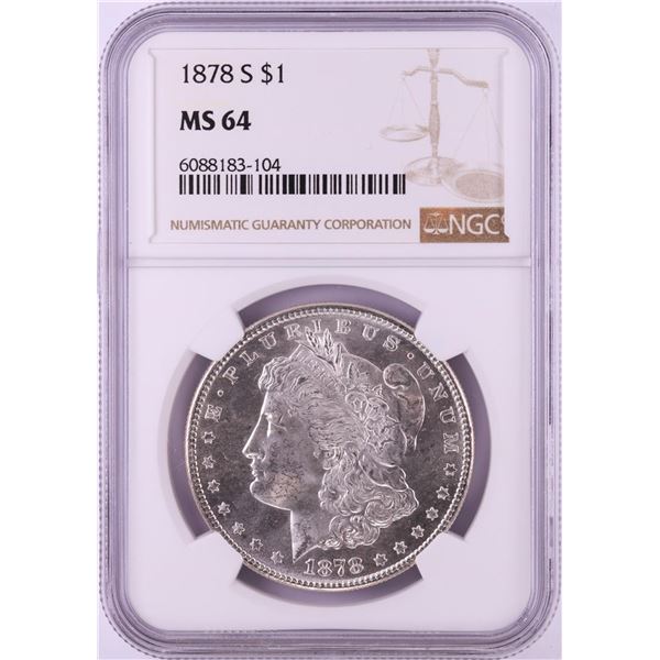 1878-S $1 Morgan Silver Dollar Coin NGC MS64