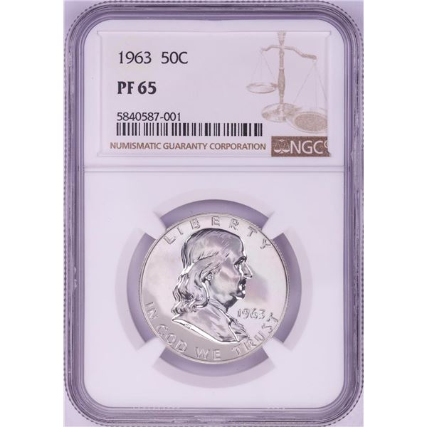 1963 Proof Franklin Half Dollar Coin NGC PF65
