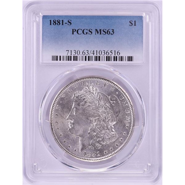 1881-S $1 Morgan Silver Dollar Coin PCGS MS63