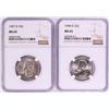 Image 1 : Lot of 1947-D & 1948-D Washington Quarter Coins NGC MS65
