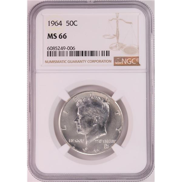 1964 Kennedy Half Dollar Coin NGC MS66