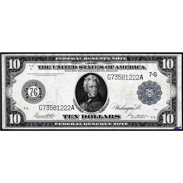 1914 $10 Federal Reserve Note Chicago