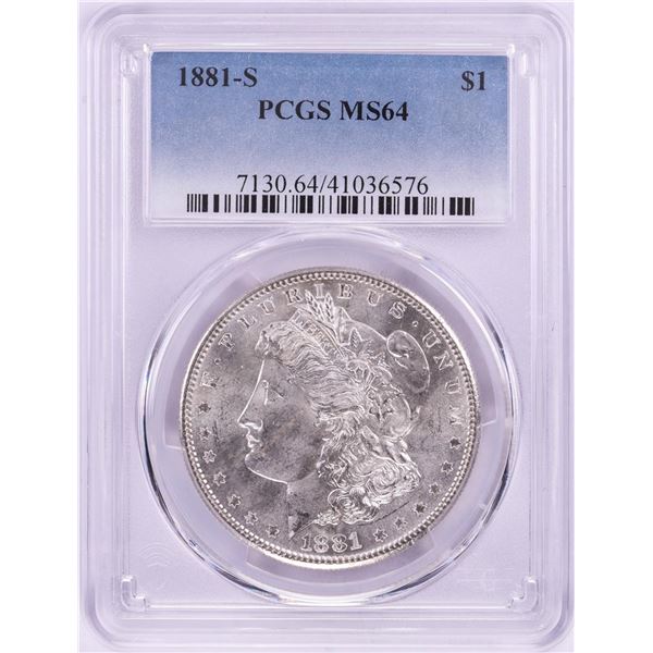 1881-S $1 Morgan Silver Dollar Coin PCGS MS64