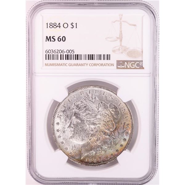 1884-O $1 Morgan Silver Dollar Coin NGC MS60 Great Toning