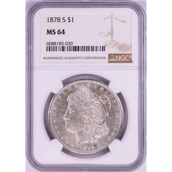 1878-S $1 Morgan Silver Dollar Coin NGC MS64