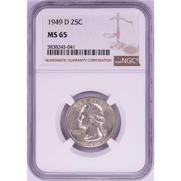 1949-D Washington Quarter Coin NGC MS65