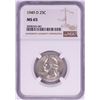 Image 1 : 1949-D Washington Quarter Coin NGC MS65