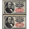 Image 1 : Lot of (2) 1874 Twenty-Five Cents Fifth Issue Fractional Currency Notes