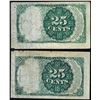 Image 2 : Lot of (2) 1874 Twenty-Five Cents Fifth Issue Fractional Currency Notes