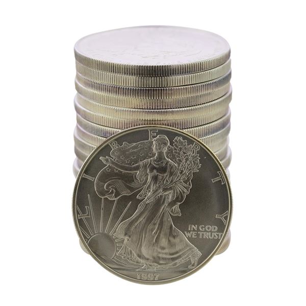 Roll of (20) Brilliant Uncirculated 1997 $1 American Silver Eagle Coins