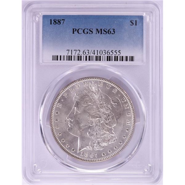 1887 $1 Morgan Silver Dollar Coin PCGS MS63