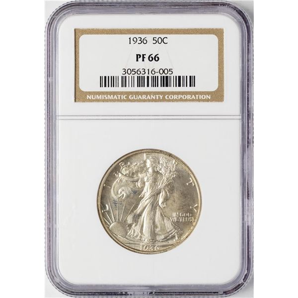 1936 Proof Walking Liberty Half Dollar Coin NGC PF66