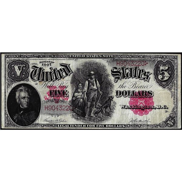 1907 $5 Woodchopper Legal Tender Note