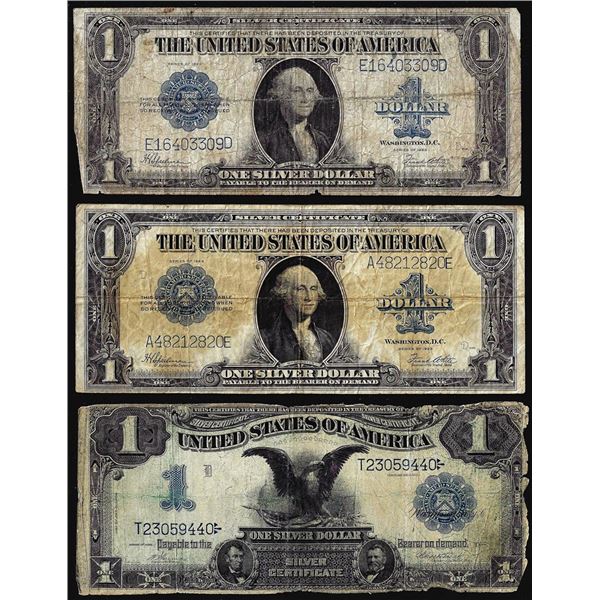 Lot of (3) Large Size Silver Certificate Notes