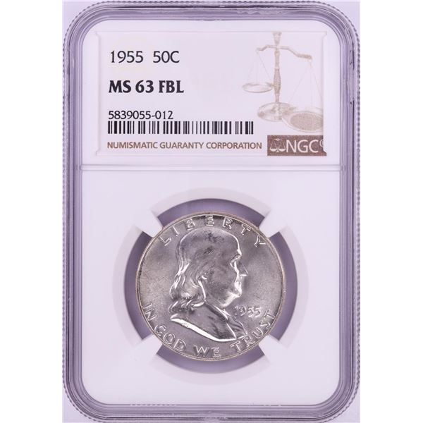 1955 Franklin Half Dollar Coin NGC MS63FBL