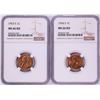 Image 1 : Lot of 1953-S & 1954-S Lincoln Wheat Cent Coins NGC MS66RD