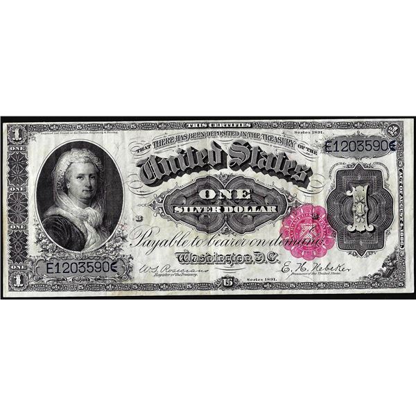 1891 $1 Martha Washington Silver Certificate Note