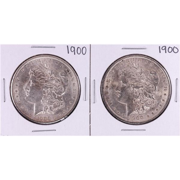 Lot of (2) 1900 $1 Morgan Silver Dollar Coins