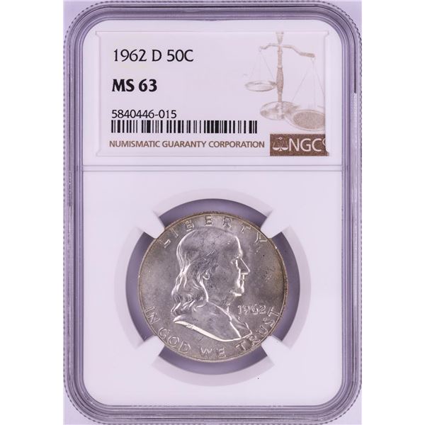 1962-D Franklin Half Dollar Coin NGC MS63