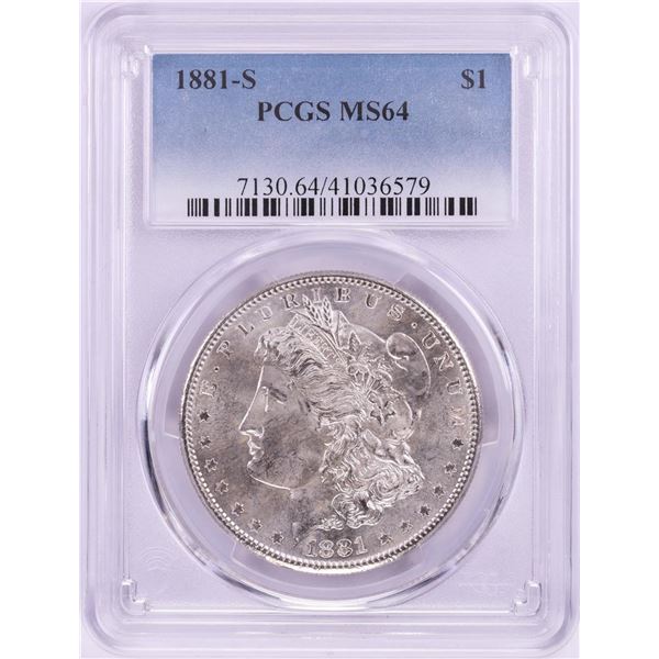 1881-S $1 Morgan Silver Dollar Coin PCGS MS64