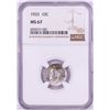 Image 1 : 1953 Roosevelt Dime Coin NGC MS67
