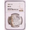 Image 1 : 1881-S $1 Morgan Silver Dollar Coin NGC MS63 Nice Toning