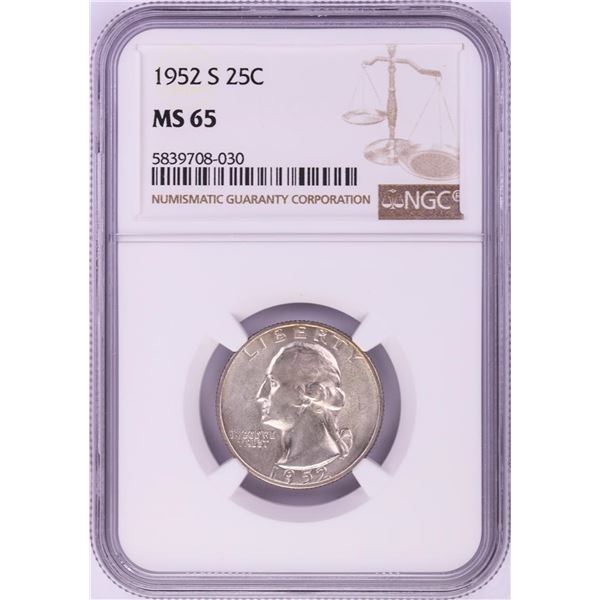 1952-S Washington Quarter Coin NGC MS65