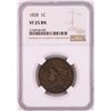 Image 1 : 1828 Coronet Head Large Cent Coin NGC VF25BN