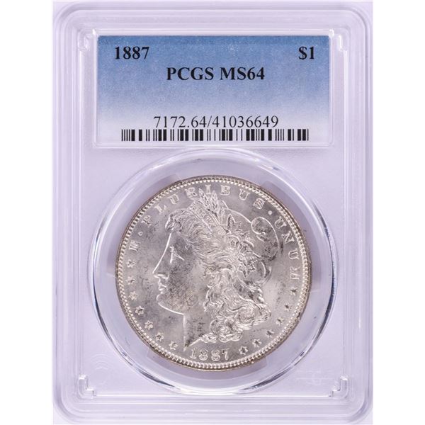 1887 $1 Morgan Silver Dollar Coin PCGS MS64