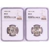Image 1 : Lot of 1950-S & 1951-S Washington Quarter Coins NGC MS65