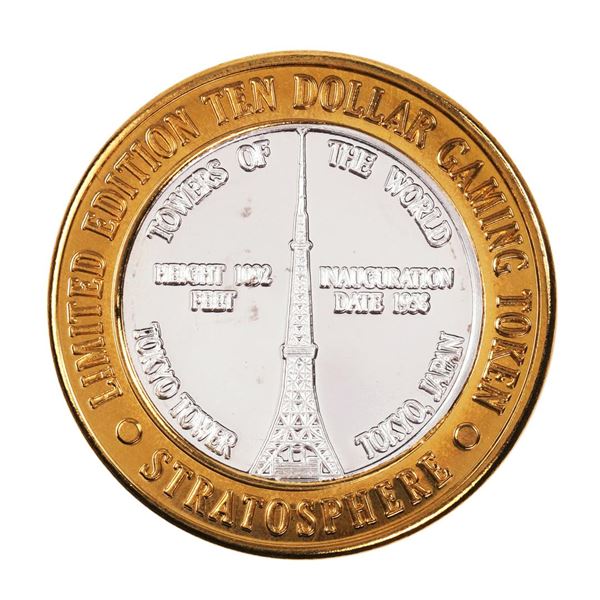 .999 Silver Stratosphere Las Vegas, Nevada $10 Casino Limited Edition Gaming Token