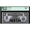 Image 1 : 1899 $2 Mini-Porthole Silver Certificate Note Fr.255 PCGS Very Choice New 64