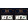 Image 1 : Lot of (2) 2003A 22KT Gold Leaf $2 Federal Reserve Notes Uncirculated in Envelope