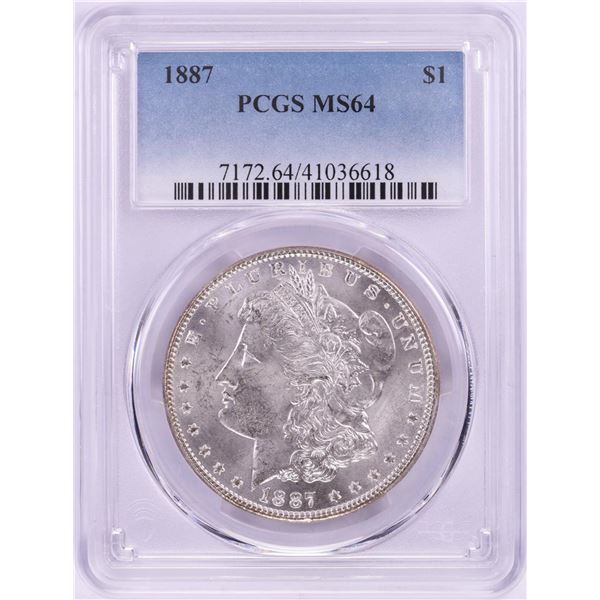 1887 $1 Morgan Silver Dollar Coin PCGS MS64