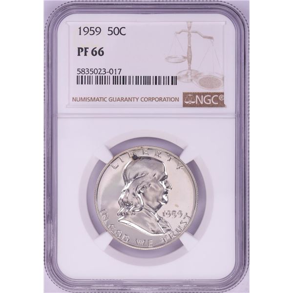 1959 Proof Franklin Half Dollar Coin NGC PF66