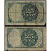 Image 2 : Lot of (2) 1874 Twenty-Five Cents Fifth Issue Fractional Currency Notes