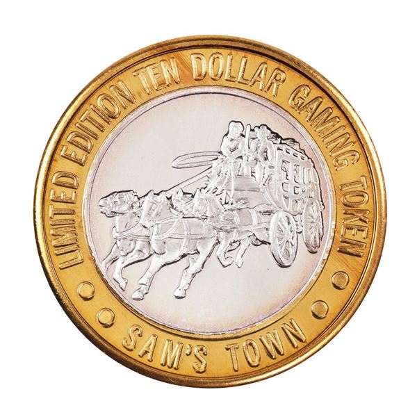 .999 Silver Sam's Town Las Vegas, Nevada $10 Limited Edition Casino Gaming Token