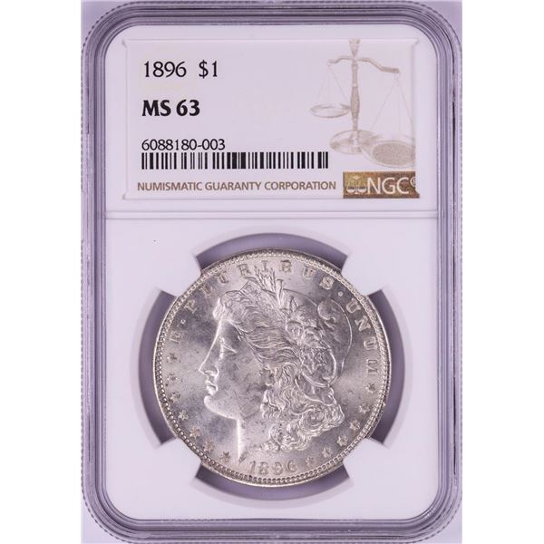 1896 $1 Morgan Silver Dollar Coin NGC MS63