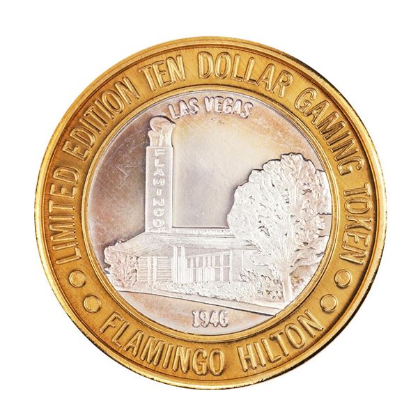 .999 Silver Flamingo Hilton Las Vegas, Nevada $10 Casino Limited Edition Gaming Token
