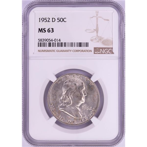 1952-D Franklin Half Dollar Coin NGC MS63