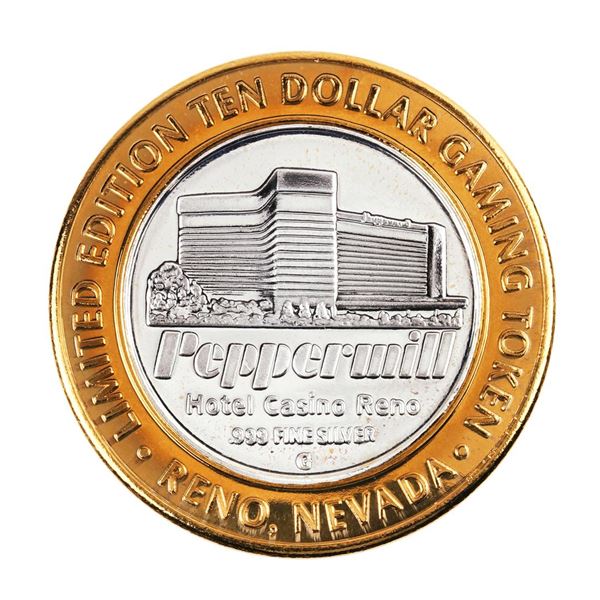 .999 Fine Silver Peppermill Reno, Nevada $10 Limited Edition Gaming Token